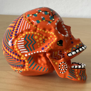 Crâne Orange Tribal